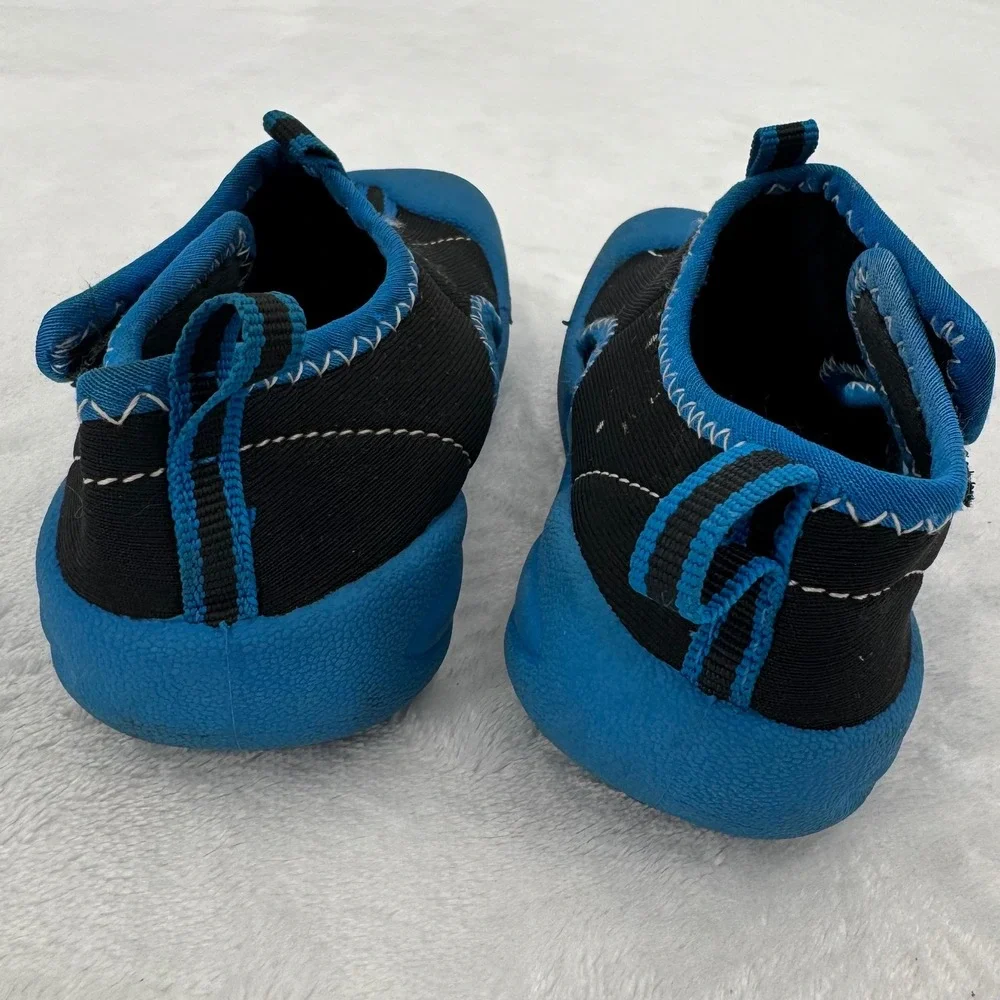 Speedo Kids Water Shoes Black & Blue Mesh Neoprene Swim Shoes Toddler Size 7/8 M